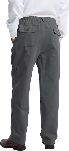 LETAOTAO Mens Elastic Waist Pants - Relaxed Fit Stretch Waistband Pull On Cotton Twill Casual Pants for Seniors in Kuwait