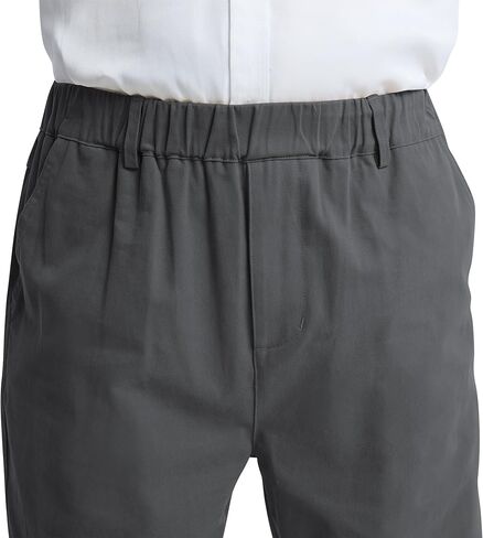 LETAOTAO Mens Elastic Waist Pants - Relaxed Fit Stretch Waistband Pull On Cotton Twill Casual Pants for Seniors in Kuwait