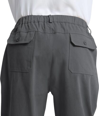 LETAOTAO Mens Elastic Waist Pants - Relaxed Fit Stretch Waistband Pull On Cotton Twill Casual Pants for Seniors in Kuwait