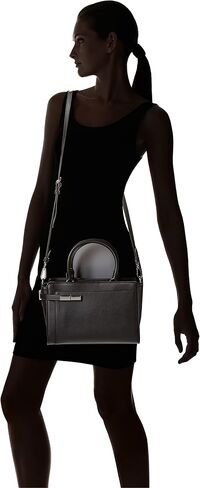 Calvin Klein Jade Tailored Satchel, Black/Silver in Saudi Arabia