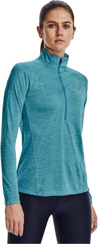 Under Armour Women's Tech Twist ½ Zip Long-Sleeve Pullover , Beta Tint (658)/Metallic Silver , X-Small in Saudi Arabia