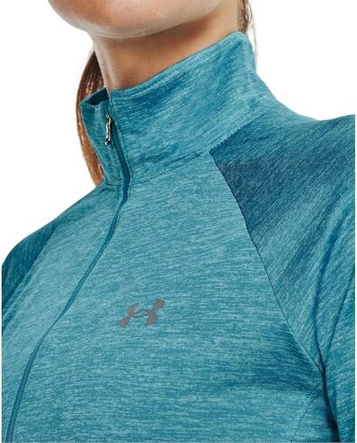 Under Armour Women's Tech Twist ½ Zip Long-Sleeve Pullover , Beta Tint (658)/Metallic Silver , X-Small in Saudi Arabia