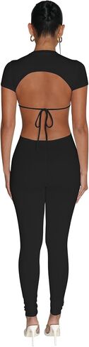 حليمة bodycon للنساء مثير عاريات الأكمام القصير عالية الخصر على قطعة واحدة من القطط النحيفة in Saudi Arabia