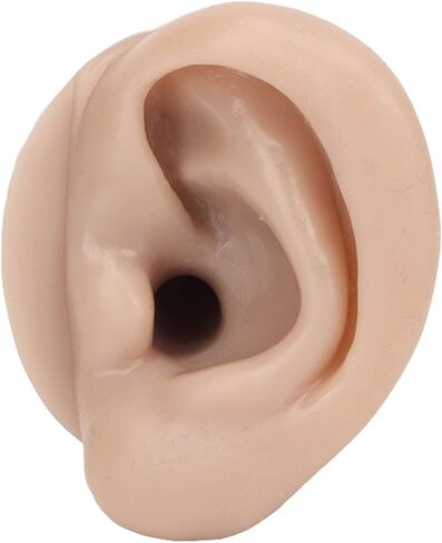 Simulation Silicone Ears Model, Fake Body Parts Displays for Piercing Practice, Dark Skin Teaching Aid for Medical Classes with Canal,Jewelry Display Earrings Teaching Tool (Right 6007706 00 D) in Saudi Arabia
