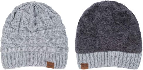 ViGrace Kids Winter Knit Hat Warm Fleece Lined Hats Children Cable Baby Beanie Skull Cap for Girls Boys in Saudi Arabia