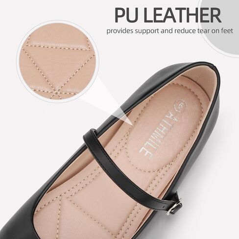 Women‘s Mary Jane Shoes, Ballet Flats for Women, Square Toe Shoes for Women | Comfortable Dressy Adjustable Buckle Strap for Work Office business Casual, Memory Foam PU Sole Slip Resistant Wedding Party in Kuwait