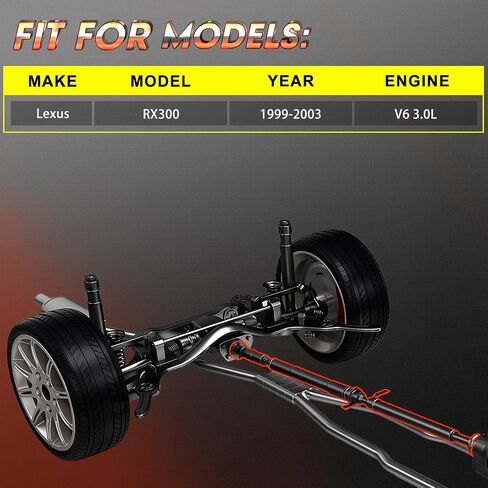 Rear Complete Drive Shaft Fit for Lexus RX300 1999 2000 2001 2002 2003, AWD, Prop Shaft Driveshaft Assembly Replace# 3710048010 in Saudi Arabia