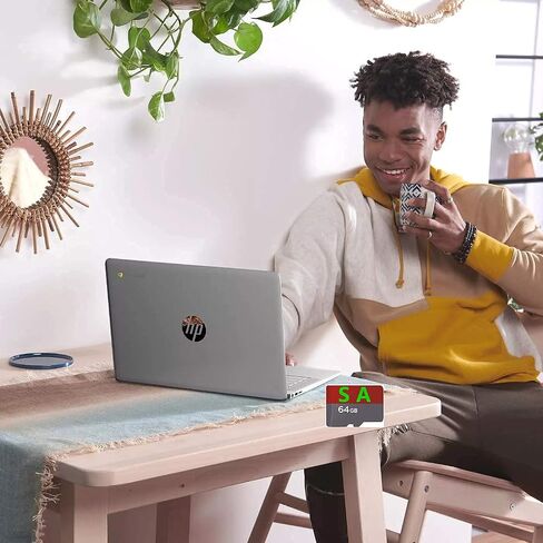 HP Chromebook 14-inch HD Laptop, Intel Celeron N4000, 4 GB RAM, 32 GB eMMC, Chrome (14a-na0010nr, Mineral Silver) (Renewed) in Saudi Arabia
