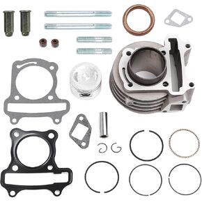 Mokuo GY6 47mm/1.85" Cylinder Head Assy with 69mm Valves in Aluminum Alloy Material,Fit for Chinese Scooter Moped ATV Go Kart 4-Stroke 139QMA 139QMB GY6 80cc Engine,Non EGR Type