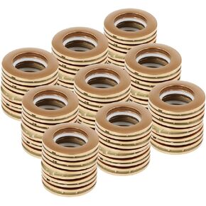 WICHEMI 50PCS Curtain Grommets 1-9/16"(40mm) Inner Diameter Plastic Curtain Rings Nanoscale Low Noise Drapery Rings Matte Silver