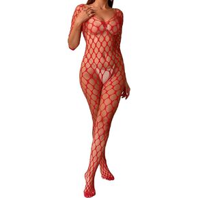 Women's Cut Out Fishnet Bodysuit Women's Lingerie Mesh Bodystocking Underwear Nightwear Jumpsuit Romper for Women