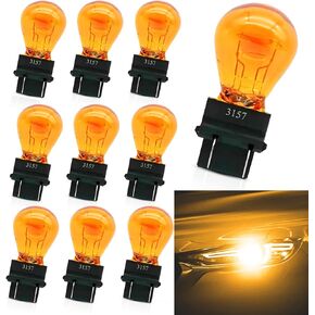 10 PCS Car 3157 Bulb, 12V 21/5W Turn Signal & Brake Light Bulb, 3800K Tail Light Bulb Standard Replacement Accessory, Universal for Most Cars, Trucks, Vans (White)