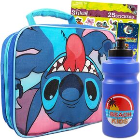 Fast Forward Lilo and Stitch Lunch Box - Bundle with Lilo and Stitch Lunch Bag, Water Bottle, Stitch Stickers | Lilo and Stitch Lunch Container