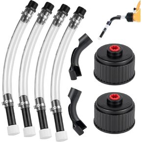 Gas Cans Hose Kit, 4 Racing Vp Fuel Jug Hoses with 2 benders and 2 caps, Racing Jugs Hose Quick Fill Spout Replacement, for Gas Cans, Racing Vp Fuel Jug and 5/5.5 Gallon Jugs