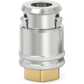 Gasher Lock on Air Chuck ، 1/4 "fnpt لتنفيس الإطارات وموصل سريع 12V1 STEM لصمام التجويف الكبير ، تشاك الإطارات المغلقة الثقيلة （1 حزمة）