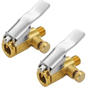 Car Locking Tire Chuck, 2PCS 1/4" FNPT Vehicle Locking Air Chuck with Tire Inflator Nozzle & Pressure Release Button, Clip-On Automotive Tire Inflator Clip Adapter for Air Compressor