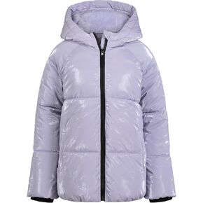 Calvin Klein Girls' Short Length Hooded Winter Puffer Jacket with Fleece Lining