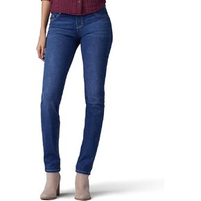 Lee Women's Sculpting Fit Slim Leg Pull on Jean, Expedition, 18 Short in Kuwait