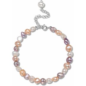 Natural Baroque Pearls Link Bracelets for Women Freshwater Cultured Pearls Handpicked Pearl Elegant Jewelry