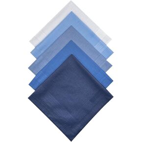 GSHLLO 5 Pcs Solid Color Handkerchiefs Suit Pocket Handkerchiefs Large Squares Hankies Mens Square Soft Handkerchiefs Pocket Square Hankies Mens Wedding Handkerchiefs Large Striped Handkerchiefs