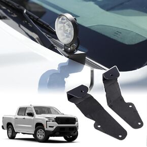 Car Hood Light Mount Brackets Compatible with Nissan Frontier 2022-2025 Carbon Steel Hood Led Mount Spotlight Bracket Kit Hood Hinge Bracket Expansion Headlight Bracket Holder