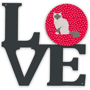 Caroline's Treasures CK5742WALV Birman Cat Love Metal Wall Artwork Love Indoor Outdoor Art Decor