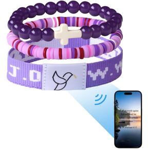 YUZHEJIE Daily Bible Verse Bracelets with Scan WWJD Bracelets Christian Cross Jesus Bracelet Religious Faith Scripture Gifts for Women Men