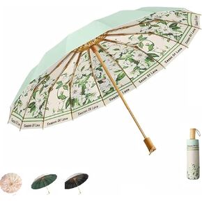 Folding umbrellas for rain and sun UPF 50+ UV Protection Windproof waterproofing and Strong Travel Essentials for Men Women 16 bones Wooden Handle pink umbrella for women in Saudi Arabia