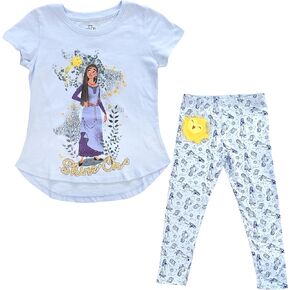 ديزني جيرلايز تاينست تي شيرت & Legging 2pc مجموعة - آشا ، فالنتينو ، ستار - فتاة 4-16