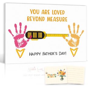 2025 Fathers Day Crafts For Kids - Dear Daddy With Lots Of Love 8x10 Inches Poster - DIY Father's Day Gifts From Kids, Toddlers- Handprint Father's Day Gift - Dad Gifts From Daughter, Son [UNFRAMED]