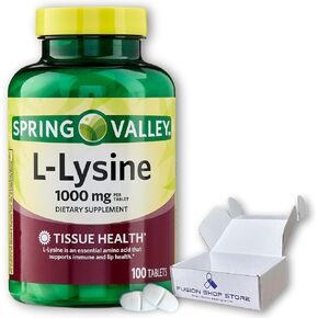 Spring Valley l-lysine 1000mg- 100 Tablets (Pack of 1), Boxed by Fusion Shop Store