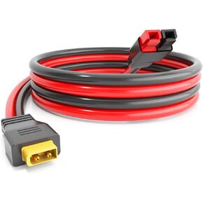 XT60 رأس أنثى إلى 45A Anderson Connector Adapter. 10AWG كابل مناسب لبنوك الطاقة الخارجية ، حزم بطارية الليثيوم ، الألواح الشمسية إلى أسلاك تمديد محطة الطاقة المحمولة. (0.6 م/2 قدم)
