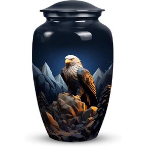 Unique Eagle with Rain Clouds Design Urn Cremation Urn for Adult Ashes Male & Female - Burial Urns for Adult Human Ashes - Funeral Decorative Urn - Large Human Remains Memorial Urn for Women