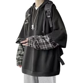 Emo Hoodie for Men Women Oversized Streetwear Hoodies Men Patchwork Hoodies Unisex Sweatshirt