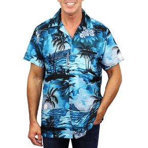 Funky Hawaiian Shirt, Shortsleeve, Parrot, Darkblue, 3XL in Kuwait