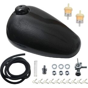 Gas Fuel Tank fit for Coleman CT200U-EX for Axis M200 for Hisun HS200-3 & 196cc Mini Bikes 5.5L capacity with Carbon Fiber Pattern