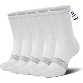 Bamboo Viscose Kids Crew Socks 5 Pairs Athletic School Dress Sock Compression Moisture Wicking for Boys Girls