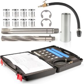38900 Triton Dual Valve Spark Plug Thread Repair kit, Suitable for Ford F150/250/350 E150/250/350 4.6L, 5.4L, 6.8L Dual Valve Engines, Including 10 M14-1.25 Blades and Tools
