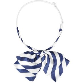 Women's Striped Bow Ties Pretied Bowknot Floppy Cute Uniform Bowtie for School Casual