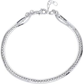 المجوهرات الفضية الاسترليني - مطلي بـ Rhodium مطلي بـ 925 طابعًا - خلخًا مخربًا ومتعدد الطبقات - أنيقة أنيقة مصممة بشكل جميل للنساء - 9 "Long + 1" Extender