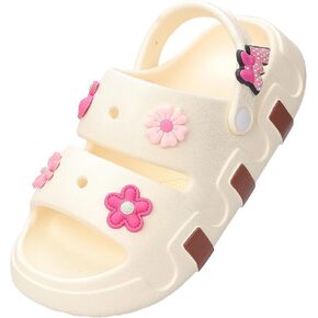 Kids Girls Slide Sandals Double Buckle Toddler Water Sandal Shower Clouds Slippers Summer Beach Pool Outdoor Slip on Shoes