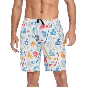 Ollabaky Pajama Shorts for Men Pajama Bottoms Sleep Shorts Lounge Wear Pjs with Pocket