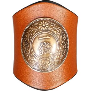 Leather Bandana Ring with Vintage Coin Design, Western Scarf Slide, Handmade Cowboy Handkerchief Holder, Scarf Ties Ring Collar Buckle, Gift for Men, 1 Pcs Brown