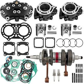 Complete Crankshaft 64mm Cylinder Piston Kit Engine Rebuild Kit for Y-amaha Banshee 350 (YFZ350) 1987-2006 Replace# 29L-11400-30-00, 2GU-11321-00-00, 2GU-11631-00-94, 2GU-11111-00-00