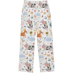 Boys Pajama Pants Cowboys Riding Bulls Flags Long Sleep Bottoms Elastic Waist Lounge Pants M