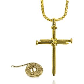 Nail Cross Pendant for Car Rearview Mirror Hanging Accessories - Metal Cross Necklace Ornament Car Interior Rear View Mirror Charm for Men Women - Universal Religious Cross Chain Decoration (Black)