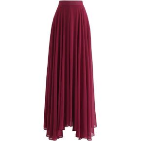 CHICWISH Women's Timeless Favorite Chiffon Maxi Prom Party Skirt