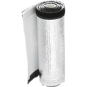 MECCANIXITY 3mm Heat Shroud Aluminized Sleeving 2 1/2" ID x 3.2FT Aluminum Metallic Fiberglass Heat Shroud for Fuel Lines Cables Electrical Wiring