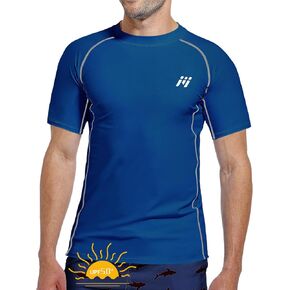 Sun Protection Swim Shirts for Men: SPF UPF 50+ UV Long Sleeve Rash Guard for Fishing Hiking Running Workout Athletic