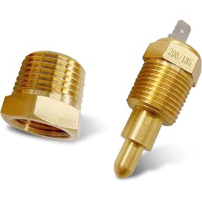 1 PC Automotive Cooling Fan Thermostat Switch Kit, 200 to 185 Degree Adjustable Temperature Switch, Electric Engine Cooling Sensor Switch with 3/8" Pipe Thread (Gold)